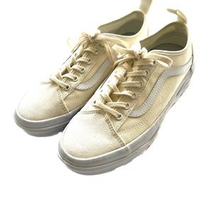 Vans Canvas Skater Sneakers Shoes Off White Size Womens 9 Mens 7 1/2 Wafflecup